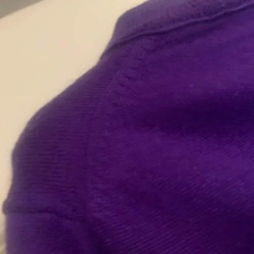 Violet Purple Cashmere Crewneck Sweater with 3/4 Length Sleeves - Picture 5 of 5
